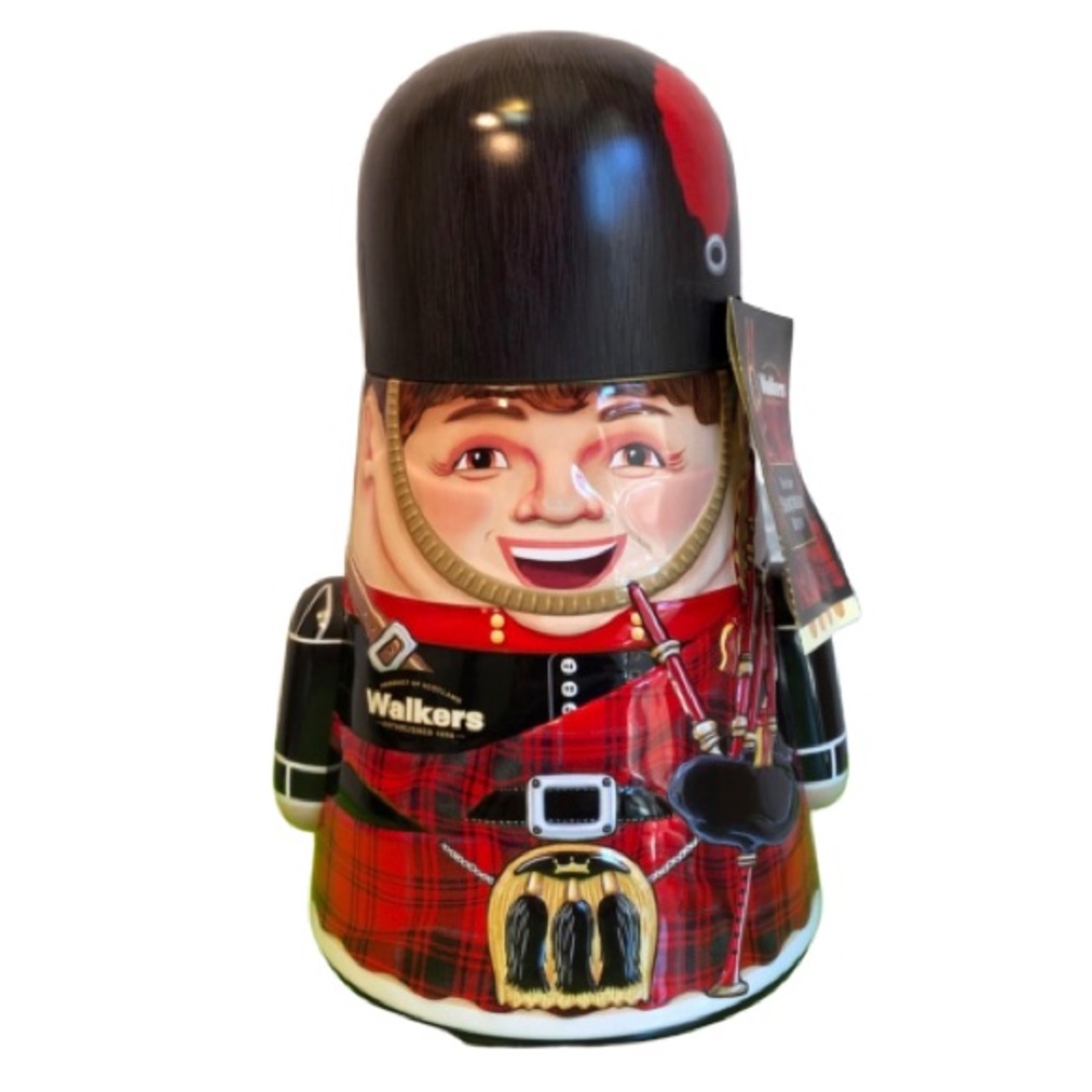 NWT Walker’s Wobbly Piper Shortbread Biscuit Scottish Bagpipe Tin